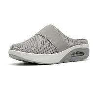 Women's Barefoot Backless Mule Sneakers, Lightweight Breathable Mesh No-Slip Sole with Arch Support, Casual Comfort Beach Sandals & Outdoor Footwear. (Gray,37)