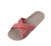Women's Beach Slippers Women Summer Straw Woven Sliders Casual Slip On House Slippers Outdoor Open Toe Flat Flip-Flops Ladies Beach Pool Travel Flat Sandals Shoes for Women