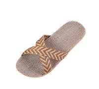 Women's Beach Slippers Women Summer Straw Woven Sliders Casual Slip On House Slippers Outdoor Open Toe Flat Flip-Flops Ladies Beach Pool Travel Flat Sandals Shoes for Women