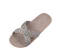 Women's Beach Slippers Women Summer Straw Woven Sliders Casual Slip On House Slippers Outdoor Open Toe Flat Flip-Flops Ladies Beach Pool Travel Flat Sandals Shoes for Women