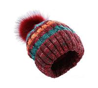 Women's Beanie Hat Faux fur Pom Pom Beanie Winter Hat