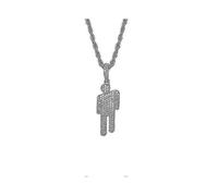 Womens Billie Eilish Necklace, Silver Pendant Charm