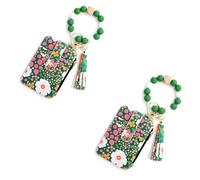 Women's Boho Beaded Wallet & Tassel Decorated Keychain, New Multiple ID Card Slots Bracelet Keychain Wallet, for Women (C#18)