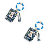 Women's Boho Beaded Wallet & Tassel Decorated Keychain, New Multiple ID Card Slots Bracelet Keychain Wallet, for Women (C#16)