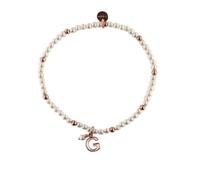 Women's bracelet letter G Rue des Mille BR-LETPE G 925 silver with white beads