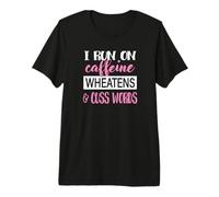 Womens Caffiene & Words Wheaten Terrier Dog Lover Camiseta Premium