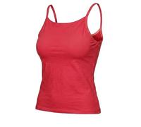 Women's Camisole Top with Built in Bra, Adjustable Spaghetti Strap Padded Shelf Bra, Seamless Modal Crew Neck Wireless Basic Tank, Casual Stretch Slim-Fit Undershirt (Red,3XL)
