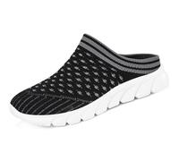Womens Canvas Trainers Shoes, Mesh Slippers, Breathable Walking Flat Beach Shoes For Indoor Outdoor,Black 1,39 EU