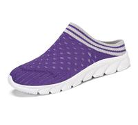 Womens Canvas Trainers Shoes, Mesh Slippers, Breathable Walking Flat Beach Shoes For Indoor Outdoor,Púrpura,40 EU