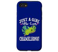 Womens Cartoon Kawaii Just Girl Who Loves Chameleons Lover Carcasa para iPhone SE (2020) / 7 / 8