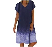 Womens Casual Dresses,Women's Summer Loose Cotton Dress Sweet Cute V-Neck Cap Sleeve Shift Dress Mini Dress Beach Dresses Womens Dresses ESJAK44