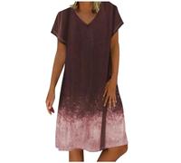 Womens Casual Dresses,Women's Summer Loose Cotton Dress Sweet Cute V-Neck Cap Sleeve Shift Dress Mini Dress Beach Dresses Womens Dresses ESJAK44