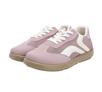 Womens Casual Lace Up Sneakers Lightweight Walking Trainers Retro White/Black Fashion Low Top Shoes with PU Leather & Suede Detail Comfortable Ladies Barefoot Shoes for Daily Wear UK Size 4-7