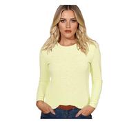 Women's Casual Long Sleeve Crew Neck T-Shirt Solid Color Basic Top Soft Relaxed Fit Pullover Blouse for Daily Wear Spring Fall【