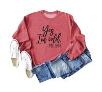 Women's Casual Pullover Sweatshirt, Long Sleeve Crewneck Graphic Top for All Year Round