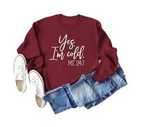 Women's Casual Pullover Sweatshirt, Long Sleeve Crewneck Graphic Top for All Year Round