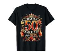 Womens Chapter 50 Fabulous EST 1975 Red Roses 50th Birthday Camiseta