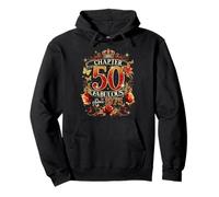 Womens Chapter 50 Fabulous EST 1975 Red Roses 50th Birthday Sudadera con Capucha