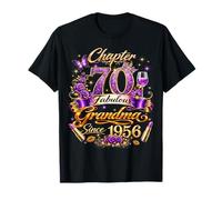 Womens Chapter 70 Fabulous Since 1956 70th Birthday Grandma Camiseta
