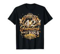 Womens Cheers to 42 Years Old EST 1984 42nd Birthday Queen Camiseta