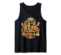 Womens Cheers to 42 Years Old EST 1984 42nd Birthday Queen Camiseta sin Mangas