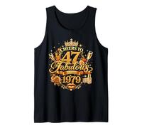 Womens Cheers to 47 Years Old EST 1979 47th Birthday Queen Camiseta sin Mangas
