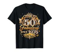 Womens Cheers to 50 Years Old EST 1976 50th Birthday Queen Camiseta