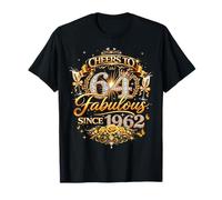 Womens Cheers to 64 Years Old EST 1962 64th Birthday Queen Camiseta
