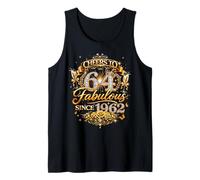 Womens Cheers to 64 Years Old EST 1962 64th Birthday Queen Camiseta sin Mangas
