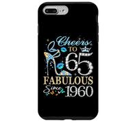 Womens Cheers to 65 Years Old EST 1960 65th Birthday Queen Carcasa para iPhone 7 Plus/8 Plus