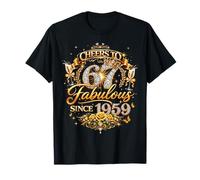 Womens Cheers to 67 Years Old EST 1959 67th Birthday Queen Camiseta