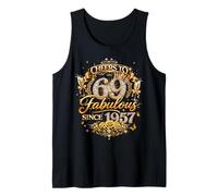 Womens Cheers to 69 Years Old EST 1957 69th Birthday Queen Camiseta sin Mangas