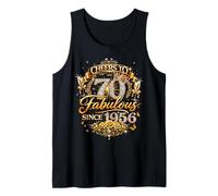 Womens Cheers to 70 Years Old EST 1956 70th Birthday Queen Camiseta sin Mangas