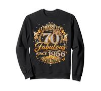 Womens Cheers to 70 Years Old EST 1956 70th Birthday Queen Sudadera