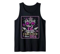 Womens Cheers to 72 Years Old EST 1954 72nd Birthday Queen Camiseta sin Mangas