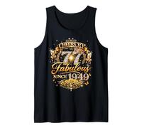 Womens Cheers to 77 Years Old EST 1949 77th Birthday Queen Camiseta sin Mangas