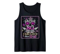 Womens Cheers to 80 Years Old EST 1946 80th Birthday Queen Camiseta sin Mangas