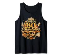Womens Cheers to 80 Years Old EST 1946 80th Birthday Queen Camiseta sin Mangas