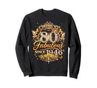 Womens Cheers to 80 Years Old EST 1946 80th Birthday Queen Sudadera