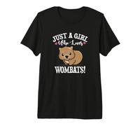Womens Chibi Anime Kawaii Kids Girl Who Loves Wombats Lover Camiseta Premium