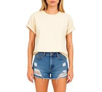 Women's Classic White Cotton T-Shirt Casual Loose Fit Short Sleeve Basic Top for Everyday Wear, Ideal as a Versatile Layering Piece or Standalone Outfit Option