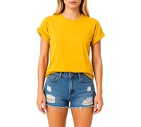 Women's Classic White Cotton T-Shirt Casual Loose Fit Short Sleeve Basic Top for Everyday Wear, Ideal as a Versatile Layering Piece or Standalone Outfit Option