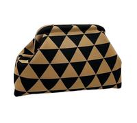 Women's Clutch Bag - Crochet Clutch Purses for Women Dumpling Style | Lightweight Evening Wedding Travel Pouch | Stylish Handbag for Vacation, Casual Outfits, Parties & Accessories, Camell triangle