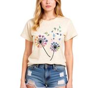 Women's Colorful Paw Print Dandelion T-Shirt Olive Green Short Sleeve Cute Animal Lover tee Summer Casual Top for Dog Mom Cat Lady Plus Size Soft Cotton