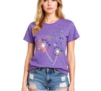 Women's Colorful Paw Print Dandelion T-Shirt Olive Green Short Sleeve Cute Animal Lover tee Summer Casual Top for Dog Mom Cat Lady Plus Size Soft Cotton