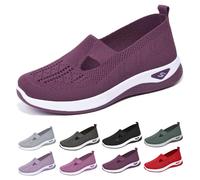 Women's Comfortable Breathable Knitted Sneakers, Knitted Sneakers for Women, Go Walking Slip on Diabetic Foam Shoes (Dark Purple, Adulto, Mujer, 39, Números, Sistema Tallas Calzado EU, Mediano)