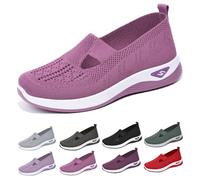 Women's Comfortable Breathable Knitted Sneakers, Knitted Sneakers for Women, Go Walking Slip on Diabetic Foam Shoes (Purple, Adulto, Mujer, 38, Números, Sistema Tallas Calzado EU, Mediano)