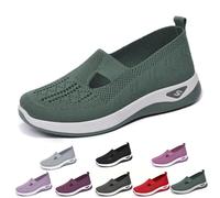 Women's Comfortable Breathable Knitted Sneakers,Knitted Sneakers for Women,Woven Cut-Out Orthopedic Sneakers Shoes,Lightweight Slip-On Walking Shoes Sknitted Breathable Sneakers (US 8.5,Cyan)