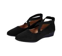 Women's Comfy Elastic Crisscross Strap Wedge Slip-On Shoes, Womens Ballet Flats Ankle Elastic Crossing Strap Round Toe Comfy Pumps Casual Work Ballerina Court Shoes
