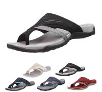 Women's Comfy Orthopedic Platform Sandals with Arch Support Flip Flops, Plantar Fasciitis Sandals with Toe Ring Loop (Black,44)
